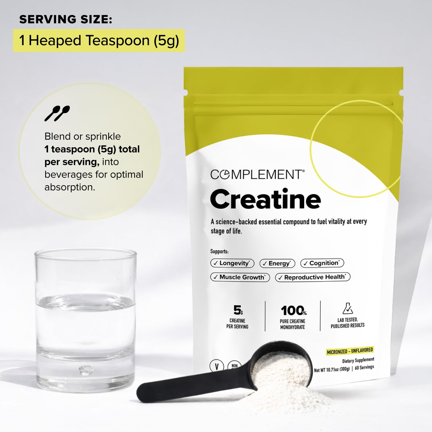 Batido proteico con Complement creatina añadido, mejora rendimiento en entrenamiento