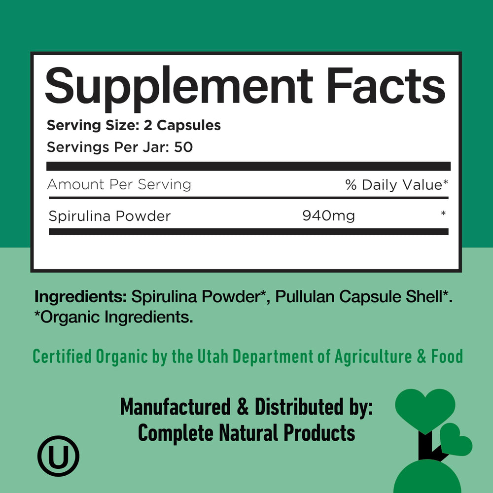Complete Natural Products cápsulas en mano, dosificación y tamaño práctico