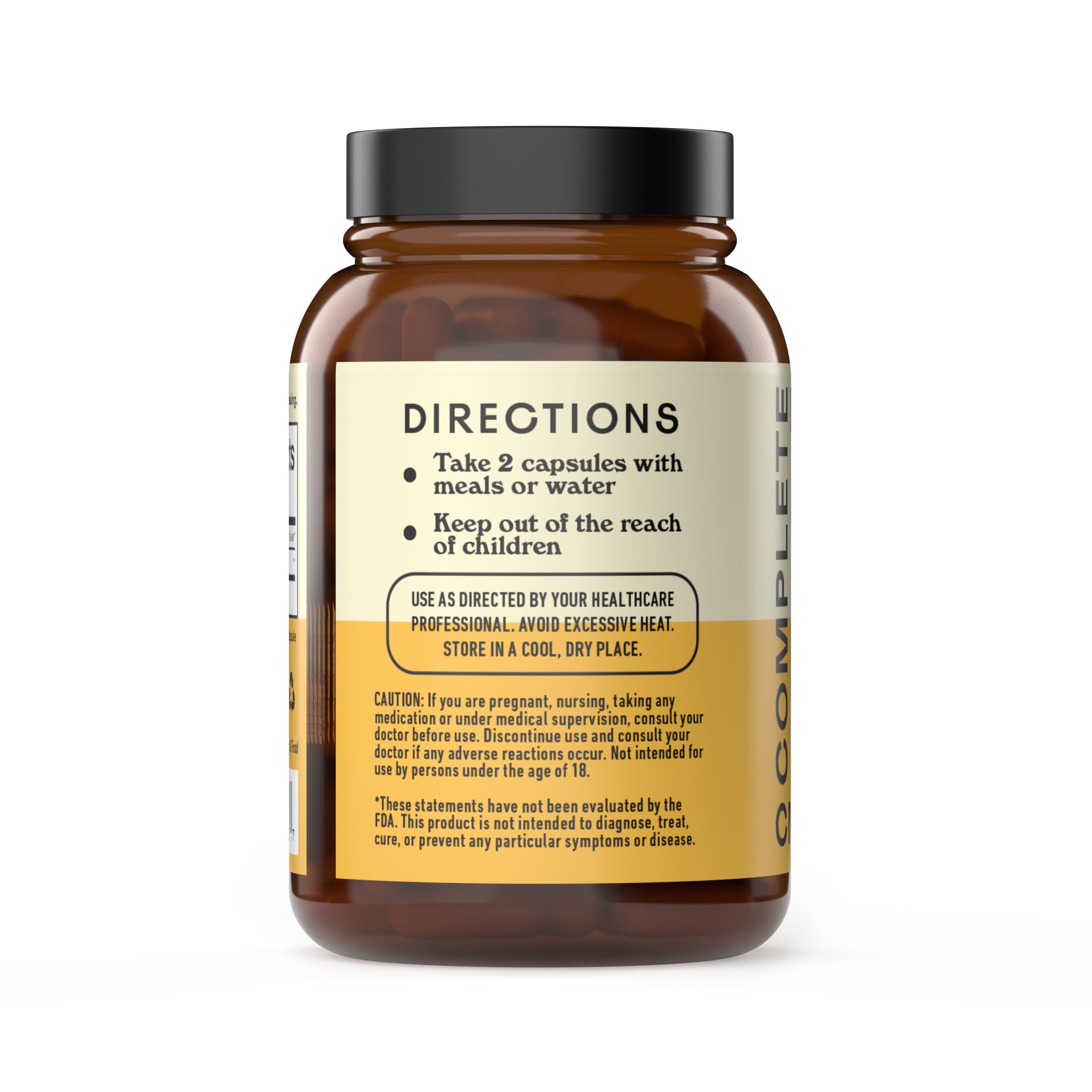 Complete Natural Products cápsulas en mano para dosificación práctica