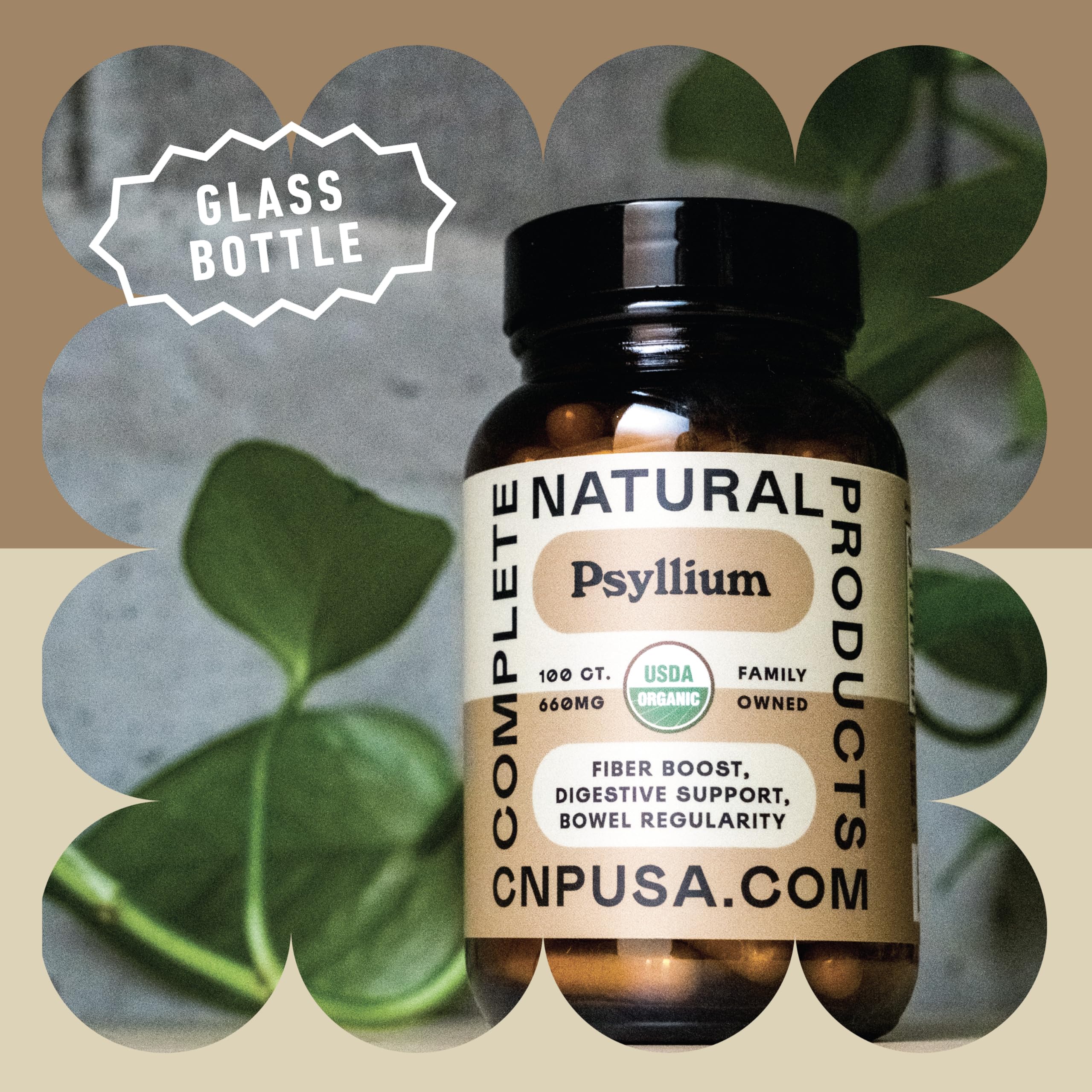 Complete Natural Products primer plano de cápsulas para ver textura y pureza del contenido