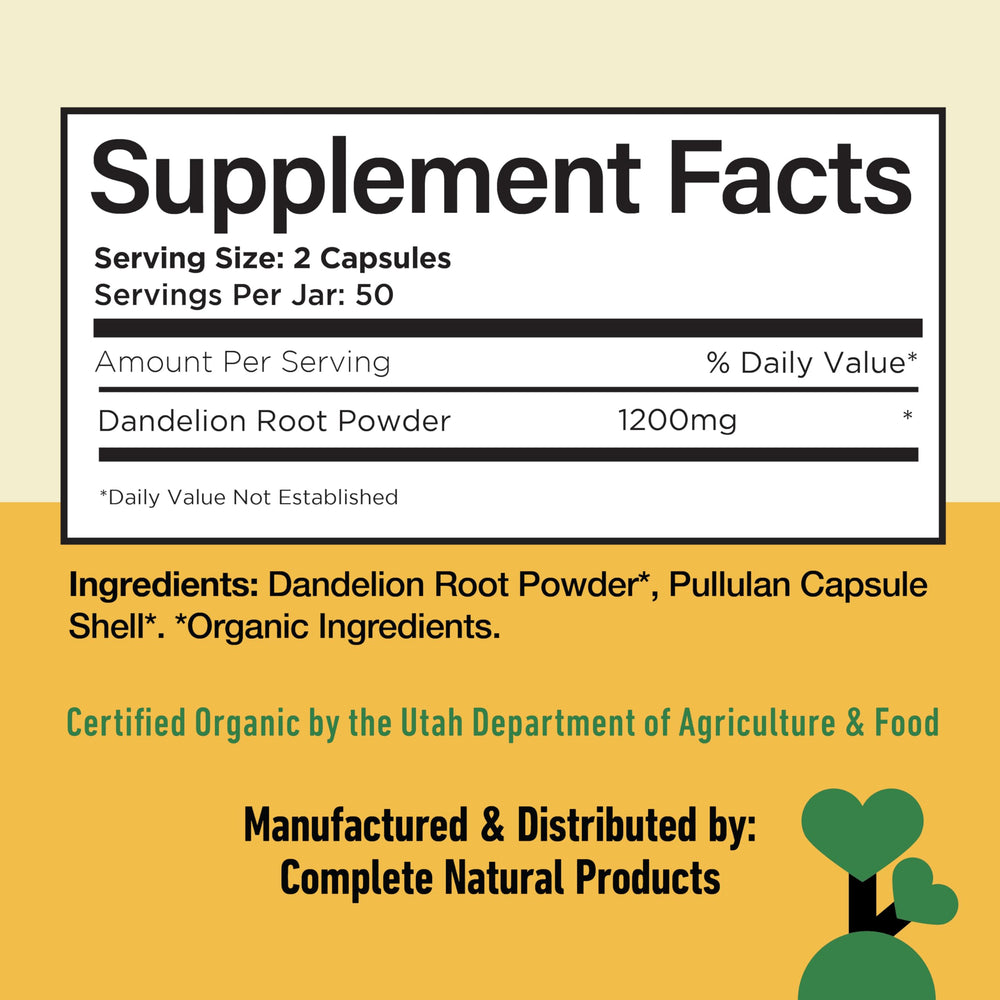 Complete Natural Products etiqueta nutricional en primer plano y transparencia