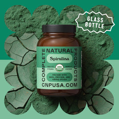 Complete Natural Products frasco abierto con cápsulas, cómodo para llevar