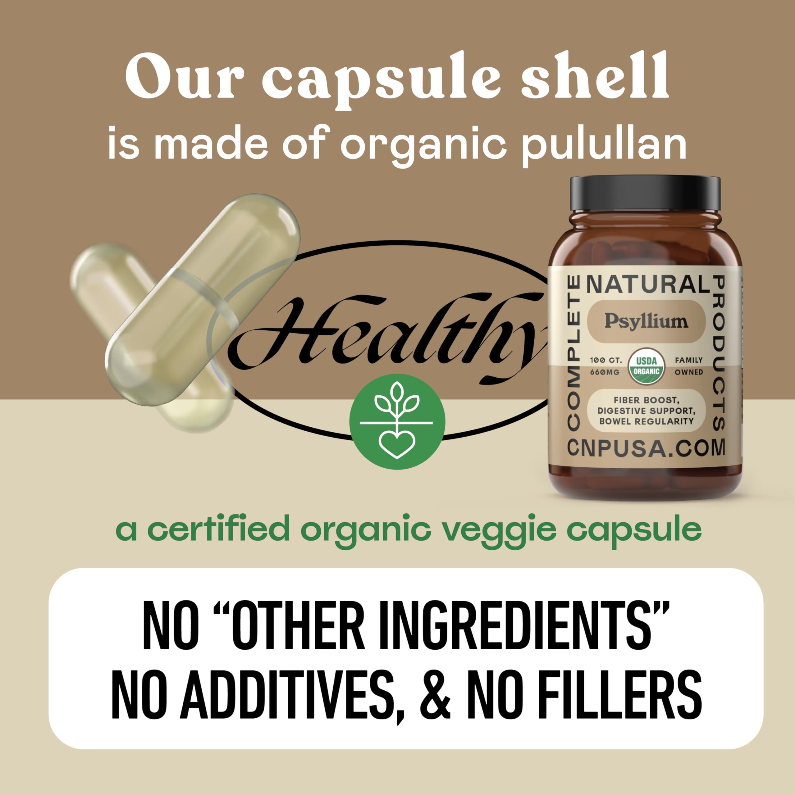 Complete Natural Products cápsulas en neceser de viaje, conveniencia fuera de casa