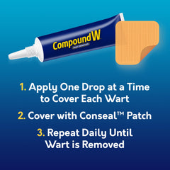 Compound W comparación de tamaño del tubo para llevar fácil