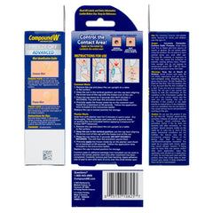 Compound W etiqueta con instrucciones claras para uso paso a paso en casa