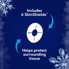 Compound W SkinShields en primer plano, protegen la piel circundante durante el tratamiento