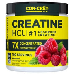 CON-CRET envase frontal mostrando sabor frambuesa y beneficios de absorción