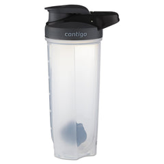 Contigo botella frontal negra 28 oz mostrando tapa hermética y asa para transporte