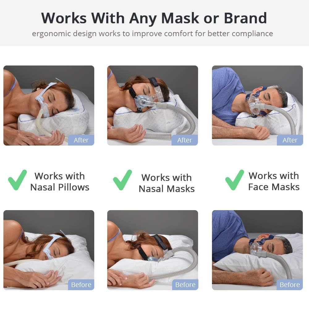 Contour almohada en dormitorio mostrando uso real y estilo de vida