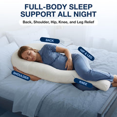 Contour persona durmiendo de lado con la almohada sosteniendo cadera y pierna