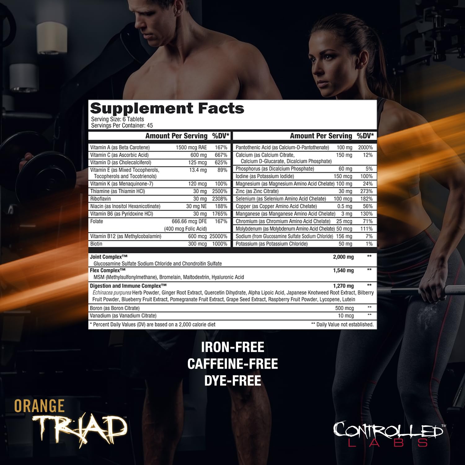 CONTROLLED LABS suplemento junto a equipo de gimnasio y recuperación