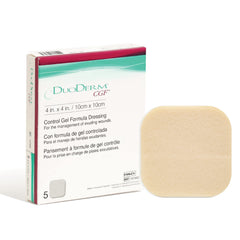 ConvaTec DuoDERM embalaje frontal mostrando caja y conteo, protección segura