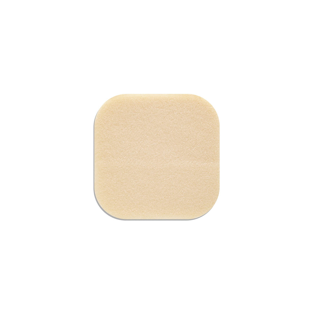 ConvaTec DuoDERM vista del apósito cuadrado beige, discreción y cobertura