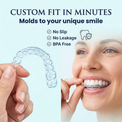 Cool Teeth Whitening bandeja siendo enjuagada, fácil limpieza y mantenimiento