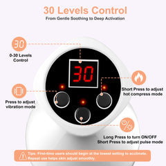 CooLegend pantalla LED y controles para ajustar calor, luz y velocidad fácilmente