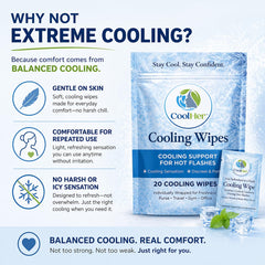 CoolHer sobre individual abierto para mostrar conservación y uso higiénico
