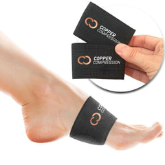 Copper Compression etiqueta y material que evidencian durabilidad y lavado