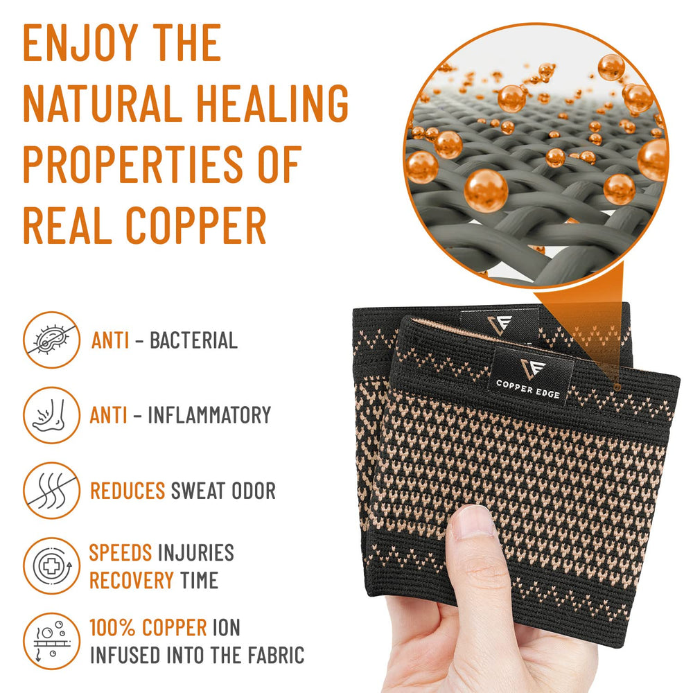 Copper Edge comparación con zapato para ilustrar tamaño y ajuste