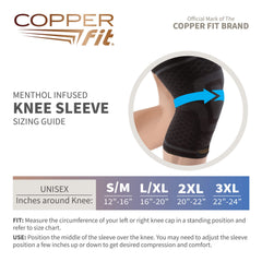Copper Fit comparación de tamaño junto a mano para ver ajuste S/M claro