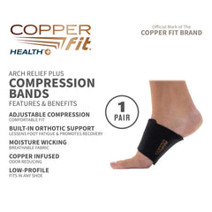 Copper Fit close-up del soporte ortótico integrado que mejora el alineamiento
