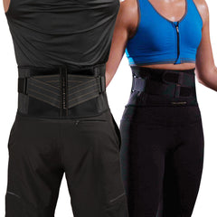 Copper Fit faja lumbar frontal mostrando ajuste y cierre doble