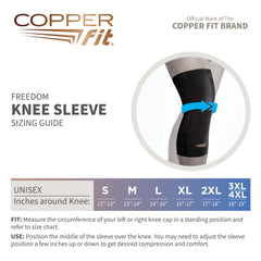 Copper Fit manguito colocado en la pierna durante ejercicio ofreciendo soporte cómodo