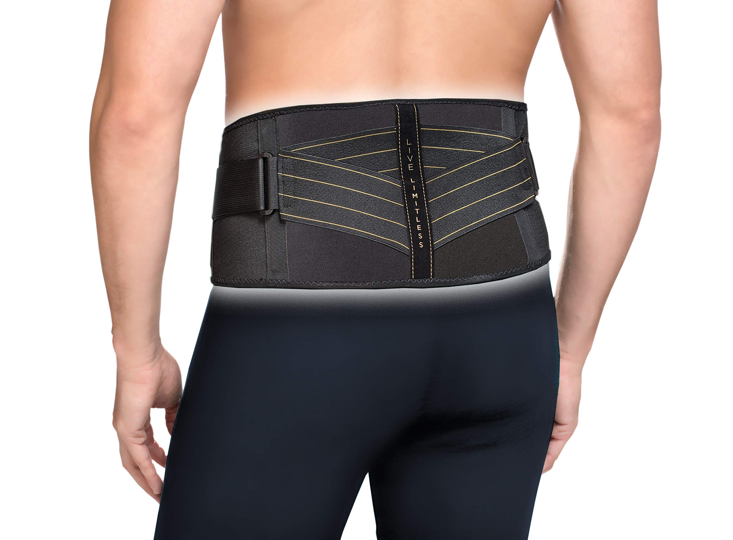 Copper Fit soporte lumbar frontal mostrando ajuste y soporte cómodo
