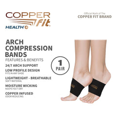 Copper Fit banda dentro de un zapato demostrando comodidad y ajuste