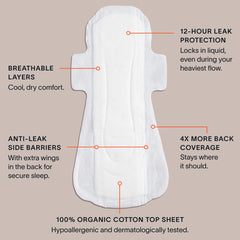 Cora compresa colocada en cama, protección cómoda para dormir