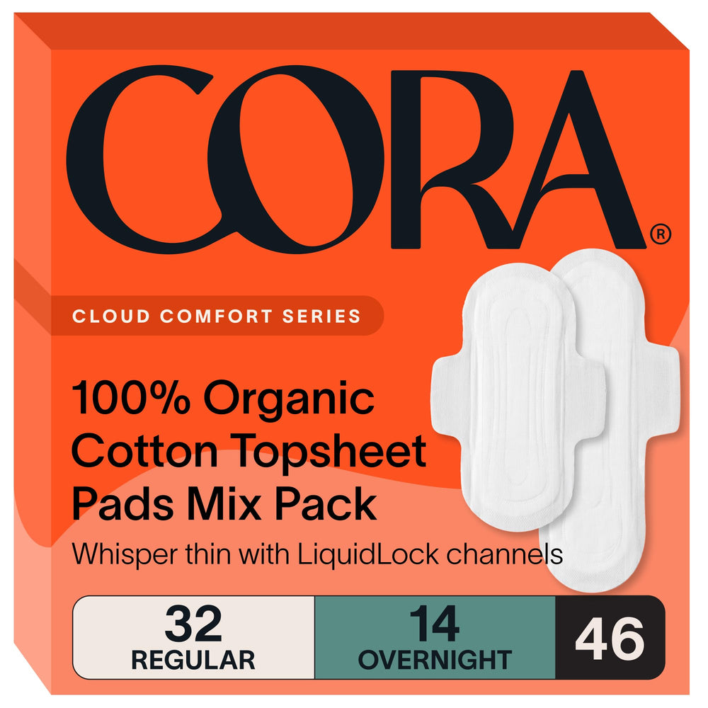 Cora empaque frontal mostrando pack de 46 unidades y beneficios