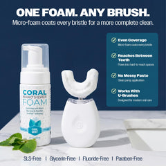 Detalle de la bomba dispensadora Coral White para dosificación sin desperdicio