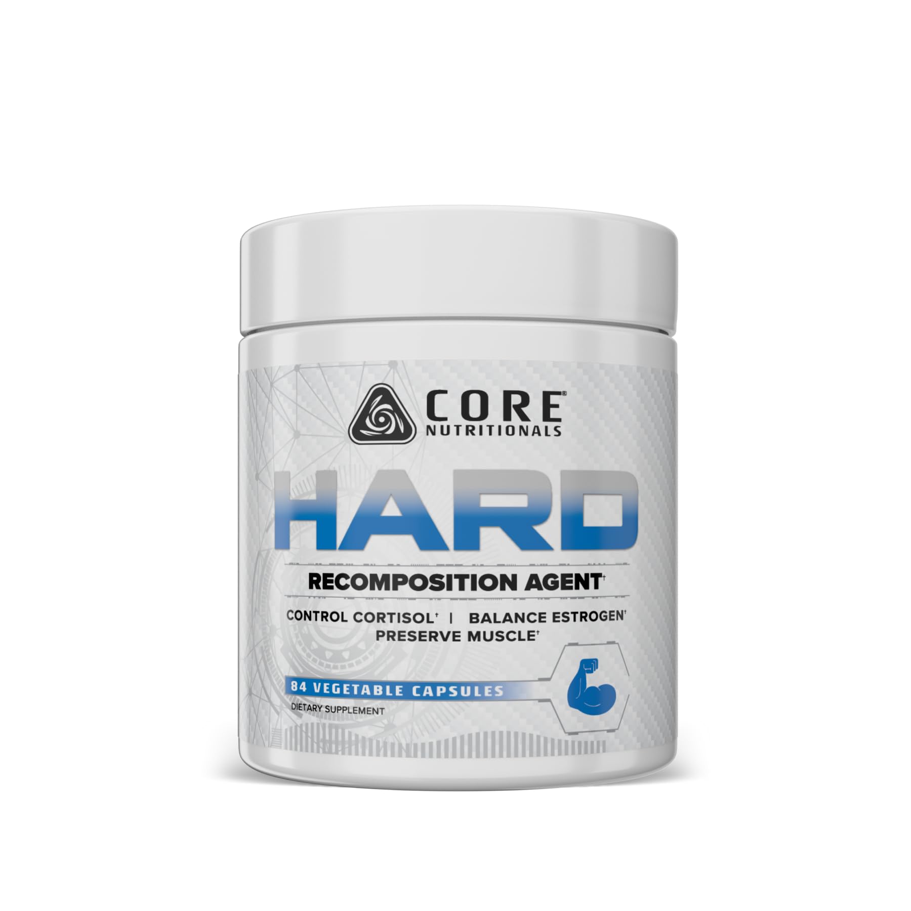 Core Nutritionals frasco frontal mostrando 84 cápsulas con claridad y profesionalismo