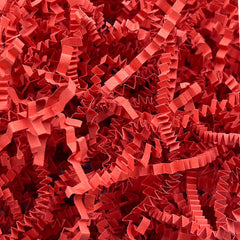 Corlcol paquete frontal de papel rizado rojo mostrando cantidad y color vibrante para presentación