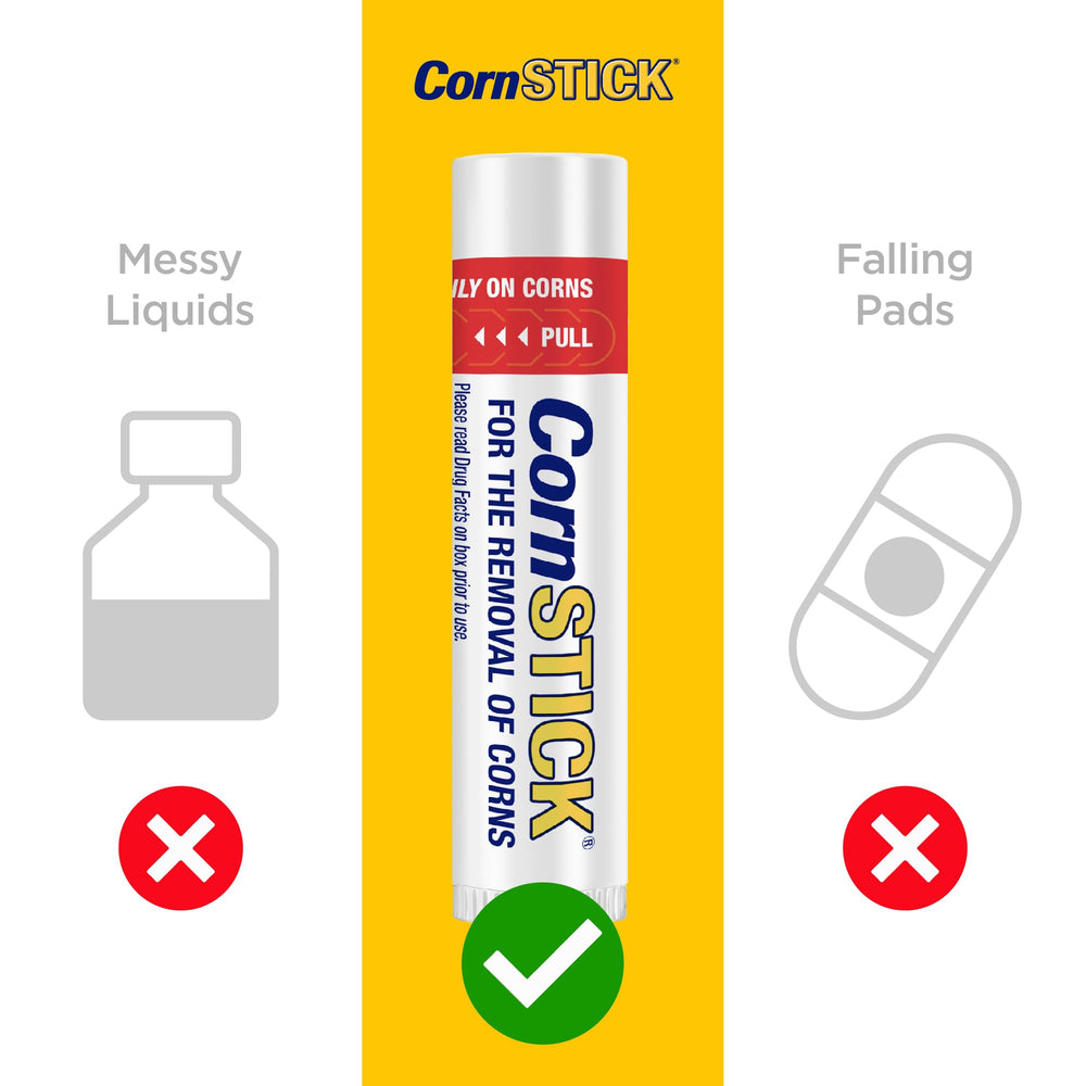 CornStick junto a una moneda para comparar tamaño y portabilidad