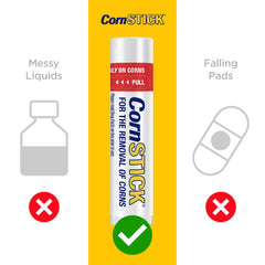 CornStick junto a una moneda para comparar tamaño y portabilidad