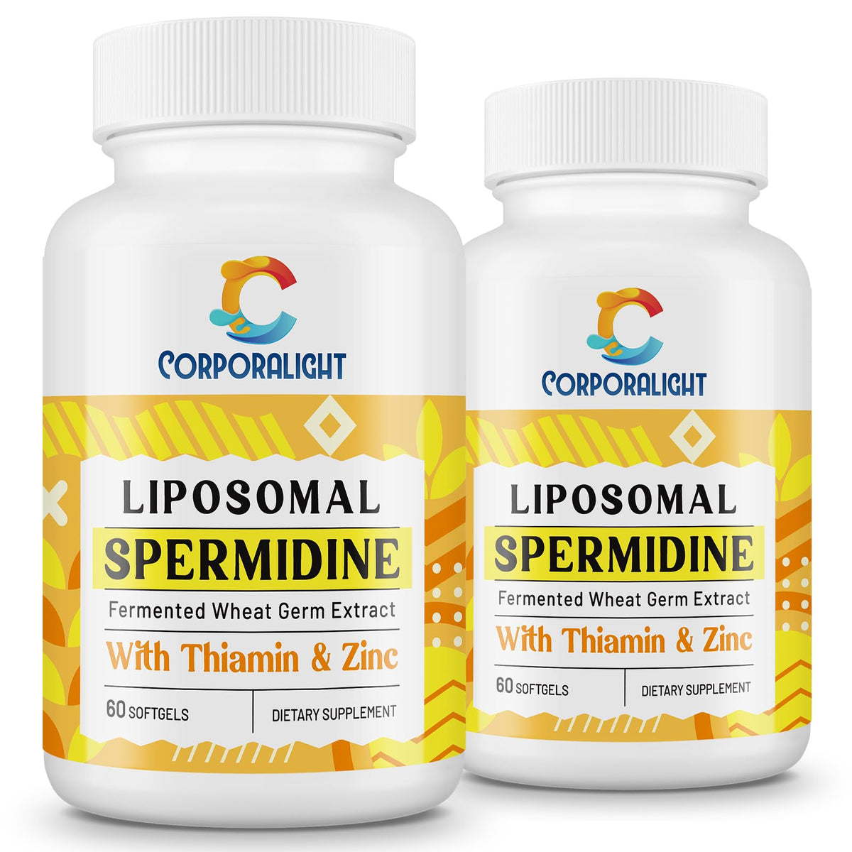 CORPORALIGHT envase frontal mostrando 120 softgels ybeneficio de alta dosificación