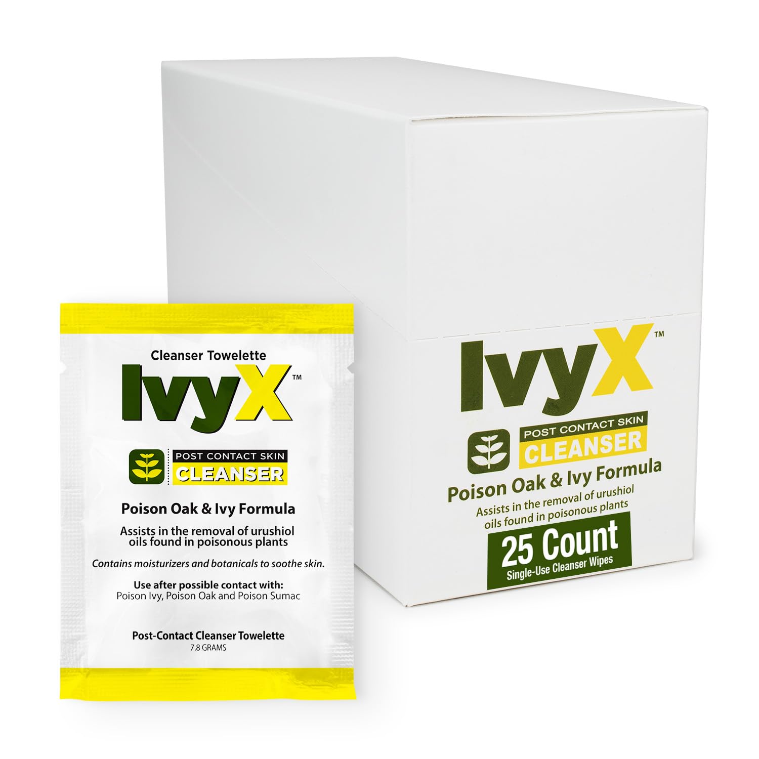 CoreTex Ivy X frente del empaque mostrando 25 sobres sellados y claridad del producto