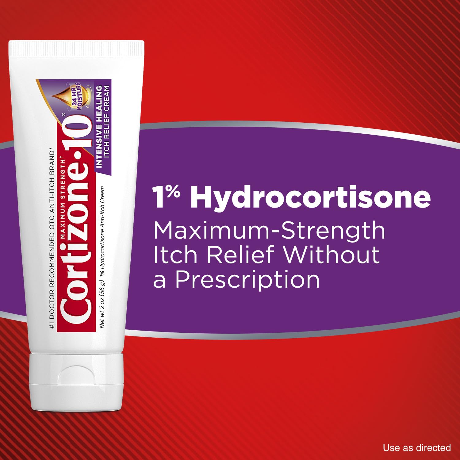Cortizone-10 envase 2 oz junto a objetos para comparar tamaño portátil