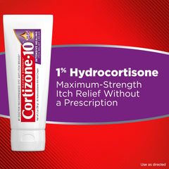 Cortizone-10 envase 2 oz junto a objetos para comparar tamaño portátil
