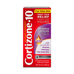 Cortizone-10 frente del tubo mostrando la marca y alivio rápido