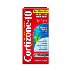 Cortizone 10 frente del tubo mostrando tamaño y diseño para alivio rápido
