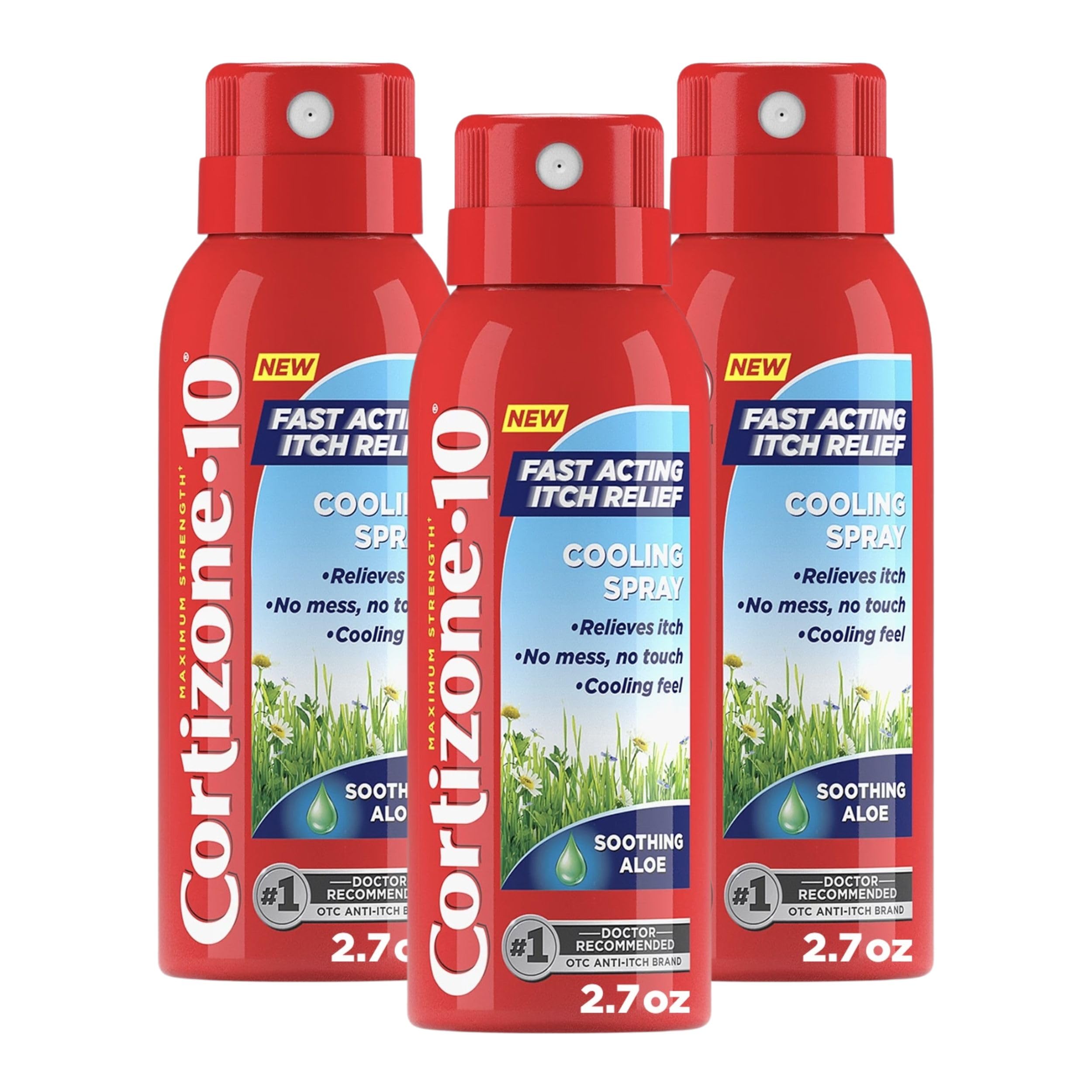 Cortizone 10 envase frontal mostrando alivio rápido para picazón