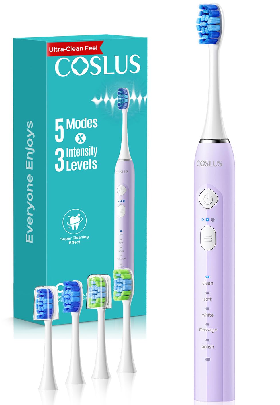 COSLUS C30 vista frontal mostrando diseño elegante y botón intuitivo