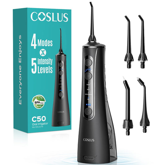 COSLUS C50 frontal del dispositivo mostrando diseño compacto y beneficio portátil