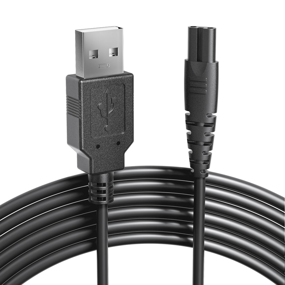 COSLUS cargador frontal negro mostrando el conector compatible y carga fiable