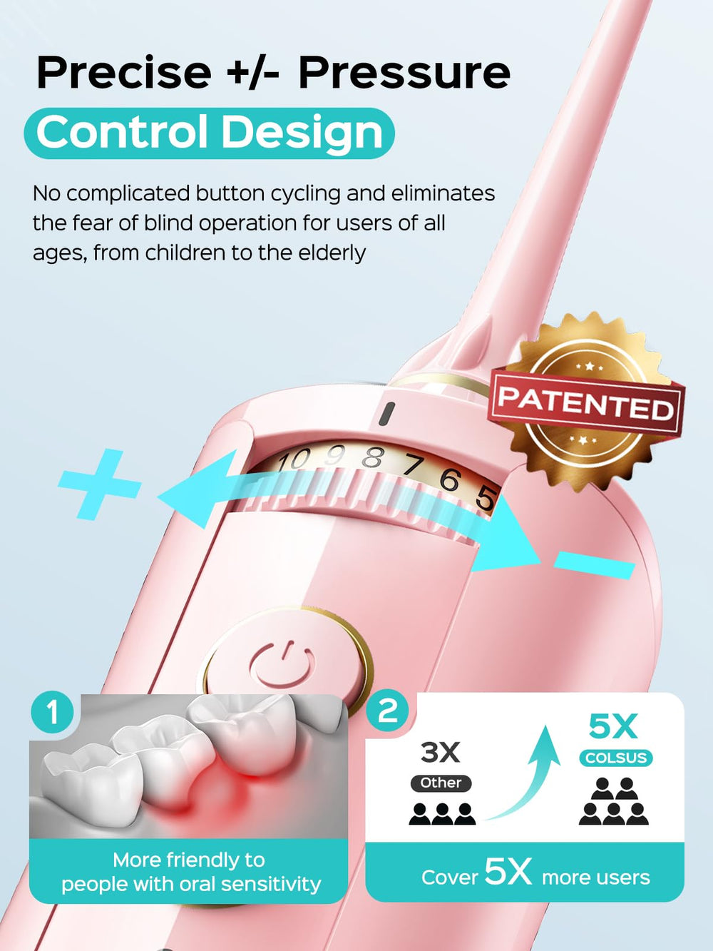 COSLUS E40 rueda de control de presión para ajuste cómodo y suave