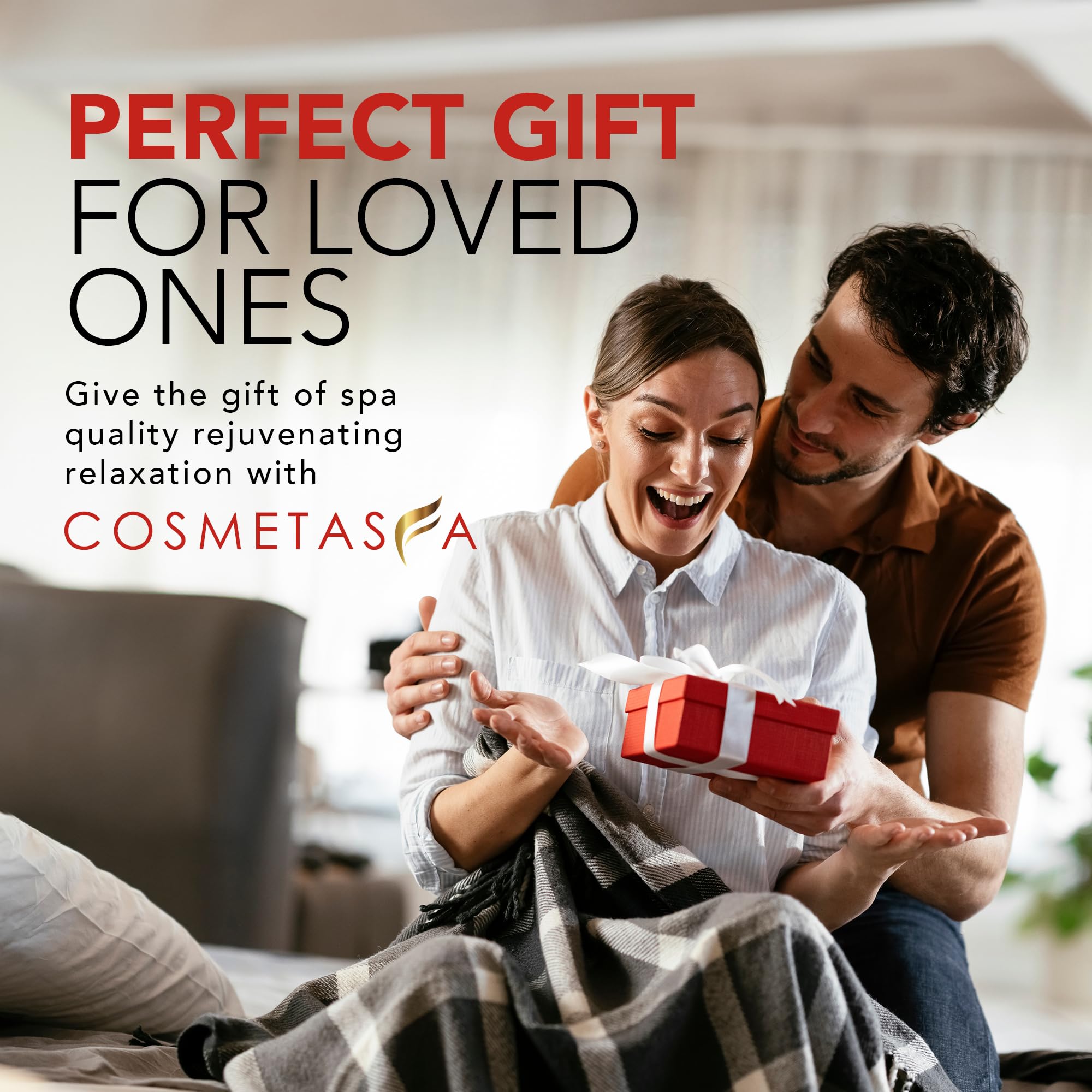 Cosmetasa ambiente de relax en cama, ideal para masajes en pareja