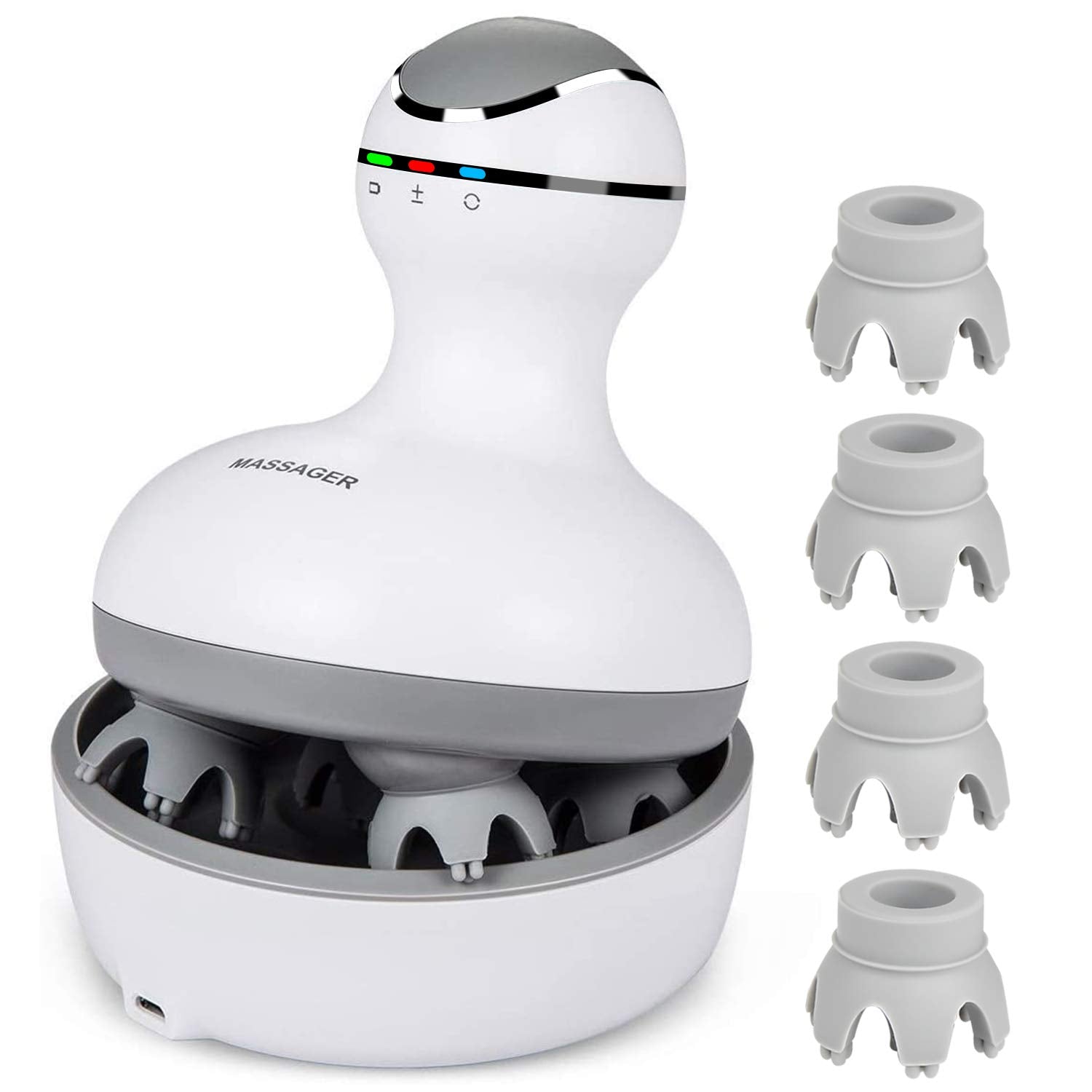 cotsoco vista frontal del masajeador mostrando diseño ergonómico y portabilidad