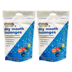 Cotton Mouth Lozenges vista frontal del envase muestra bolsa resellable y marca