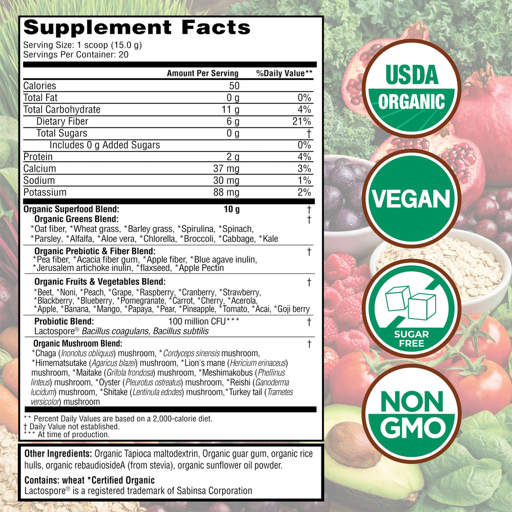 Country Farms etiqueta trasera con lista de ingredientes y beneficios claros